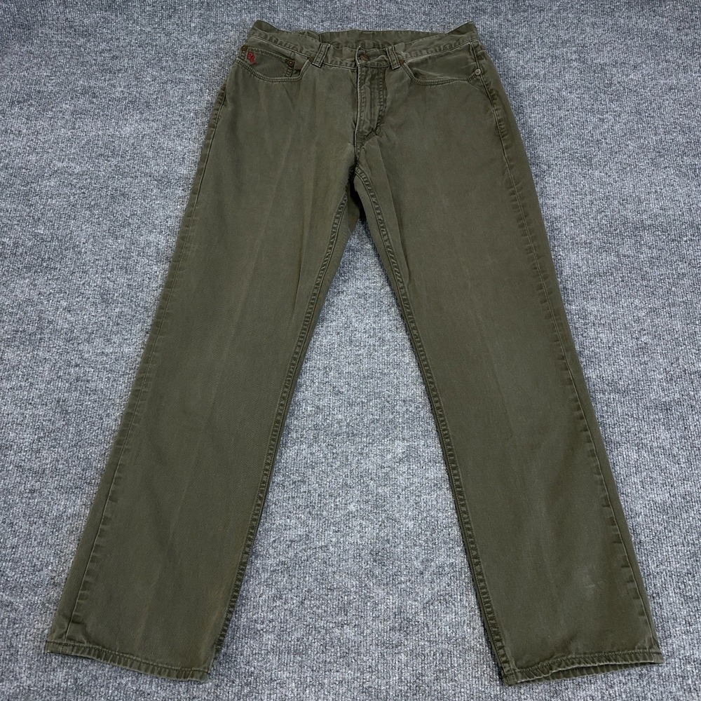 Polo Ralph Lauren‎ Pant Men 30x30 Green 5 Pocket Twill Jean Straight Leg